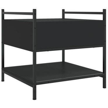 vidaXL Τραπεζάκι Σαλονιού Μαύρο 50x50x50cm Επεξεργασμένο Ξύλο 1 τεμ.