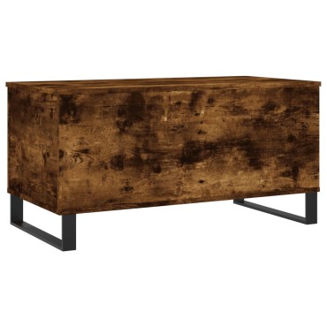 vidaXL Τραπεζάκι Σαλονιού Καπνιστή Δρυς 90x44,5x45cm Επεξ. Ξύλο 1 τεμ.