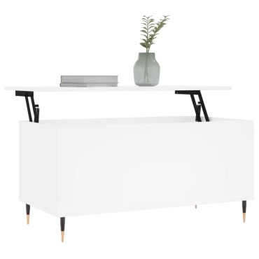 vidaXL Τραπεζάκι Σαλονιού Λευκό 90x44,5x45cm από Επεξεργασμένο Ξύλο 1 τεμ.