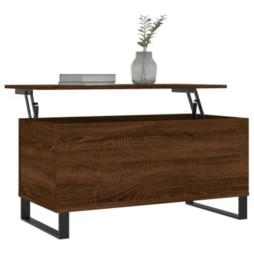 vidaXL Τραπεζάκι Σαλονιού Καφέ Δρυς 90x44,5x45cm Επεξεργασμένο Ξύλο 1 τεμ.