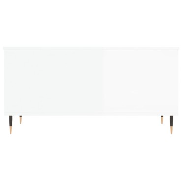 vidaXL Τραπεζάκι Σαλονιού Γυαλ. Λευκό 90x44,5x45cm Επεξεργ. Ξύλο 1 τεμ.
