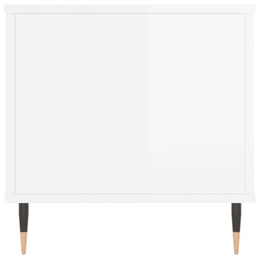 vidaXL Τραπεζάκι Σαλονιού Γυαλ. Λευκό 90x44,5x45cm Επεξεργ. Ξύλο 1 τεμ.