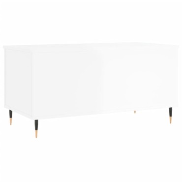 vidaXL Τραπεζάκι Σαλονιού Γυαλ. Λευκό 90x44,5x45cm Επεξεργ. Ξύλο 1 τεμ.