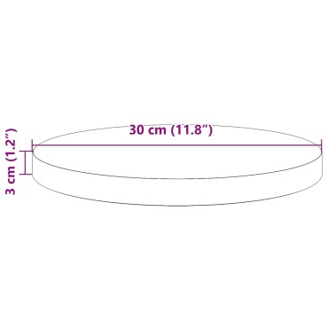 vidaXL Επιφάνεια Τραπεζιού Στρογγυλή Λευκή 30x3cm Μασίφ Ξύλο Πεύκου 1 τεμ.