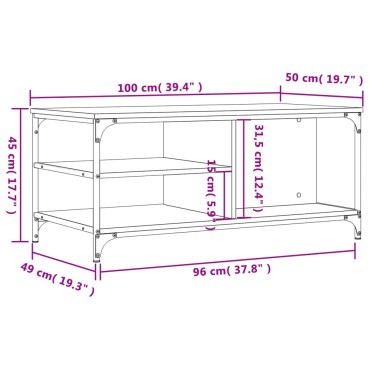 vidaXL Τραπεζάκι Σαλονιού Sonoma Δρυς 100x50x45cm Επεξεργασμένο Ξύλο 1 τεμ.