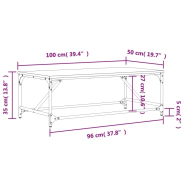 vidaXL Τραπεζάκι Σαλονιού Sonoma Δρυς 100x50x35cm Επεξεργασμένο Ξύλο 1 τεμ.