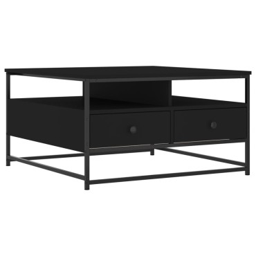 vidaXL Τραπεζάκι Σαλονιού Μαύρο 80x80x45cm από Επεξεργασμένο Ξύλο 1 τεμ.