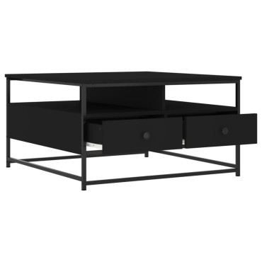 vidaXL Τραπεζάκι Σαλονιού Μαύρο 80x80x45cm από Επεξεργασμένο Ξύλο 1 τεμ.