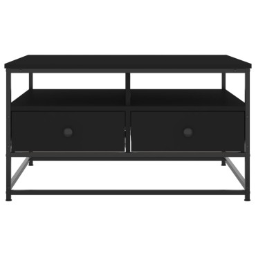 vidaXL Τραπεζάκι Σαλονιού Μαύρο 80x80x45cm από Επεξεργασμένο Ξύλο 1 τεμ.