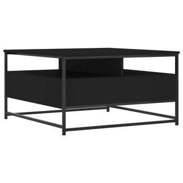 vidaXL Τραπεζάκι Σαλονιού Μαύρο 80x80x45cm από Επεξεργασμένο Ξύλο 1 τεμ.