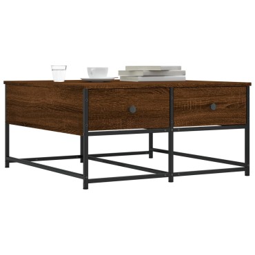 vidaXL Τραπεζάκι Σαλονιού Καφέ Δρυς 80x80x40cm από Επεξεργ. Ξύλο 1 τεμ.