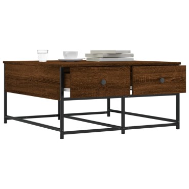 vidaXL Τραπεζάκι Σαλονιού Καφέ Δρυς 80x80x40cm από Επεξεργ. Ξύλο 1 τεμ.