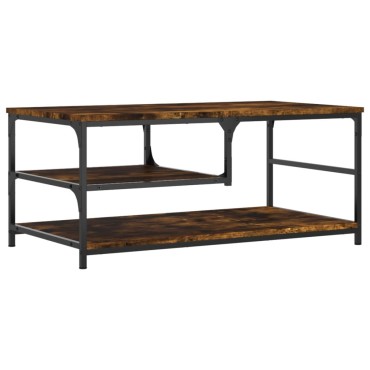 vidaXL Τραπεζάκι Σαλονιού Καπνιστή Δρυς 90x49x40cm Επεξεργ. Ξύλο 1 τεμ.
