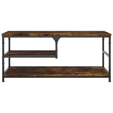 vidaXL Τραπεζάκι Σαλονιού Καπνιστή Δρυς 90x49x40cm Επεξεργ. Ξύλο 1 τεμ.