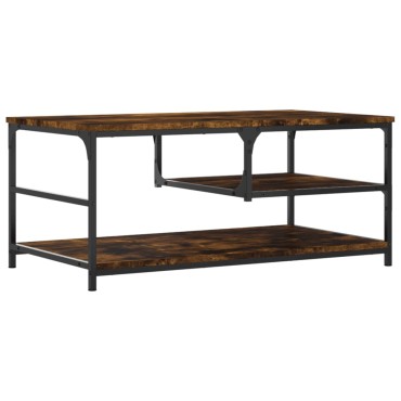 vidaXL Τραπεζάκι Σαλονιού Καπνιστή Δρυς 90x49x40cm Επεξεργ. Ξύλο 1 τεμ.
