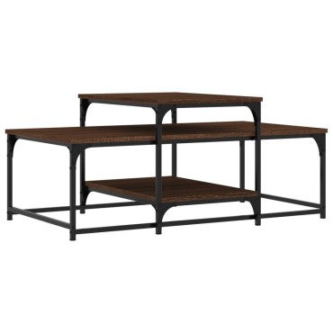 vidaXL Τραπεζάκι Σαλονιού Καφέ Δρυς 102x60x45cm Επεξεργ. Ξύλο 1 τεμ.