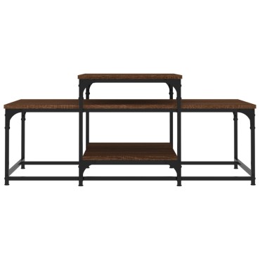 vidaXL Τραπεζάκι Σαλονιού Καφέ Δρυς 102x60x45cm Επεξεργ. Ξύλο 1 τεμ.