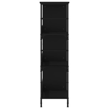 vidaXL Βιβλιοθήκη Μαύρη 78,5x33x117,5cm από Επεξεργασμένο Ξύλο 1 τεμ.