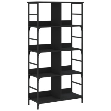 vidaXL Βιβλιοθήκη Μαύρη 78,5x33x153cm από Επεξεργασμένο Ξύλο 1 τεμ.