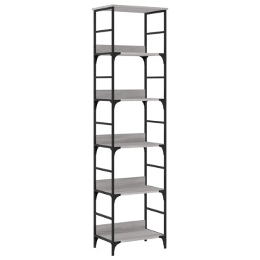 vidaXL Βιβλιοθήκη Γκρι Sonoma 50x33x188,5cm Επεξεργασμένο Ξύλο 1 τεμ.