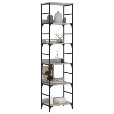 vidaXL Βιβλιοθήκη Γκρι Sonoma 50x33x188,5cm Επεξεργασμένο Ξύλο 1 τεμ.