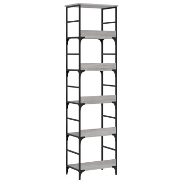 vidaXL Βιβλιοθήκη Γκρι Sonoma 50x33x188,5cm Επεξεργασμένο Ξύλο 1 τεμ.