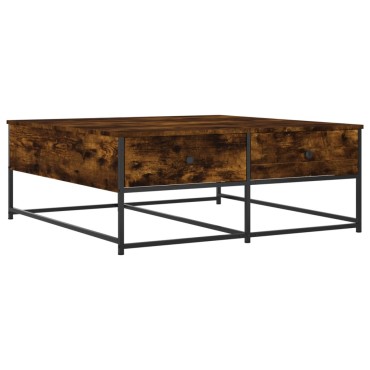 vidaXL Τραπεζάκι Σαλονιού Καπνιστή Δρυς 100x99x40cm Επεξεργ. Ξύλο 1 τεμ.
