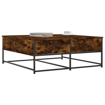 vidaXL Τραπεζάκι Σαλονιού Καπνιστή Δρυς 100x99x40cm Επεξεργ. Ξύλο 1 τεμ.