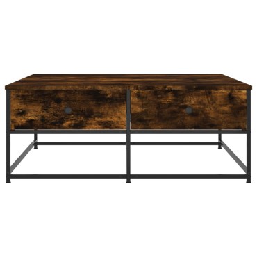 vidaXL Τραπεζάκι Σαλονιού Καπνιστή Δρυς 100x99x40cm Επεξεργ. Ξύλο 1 τεμ.