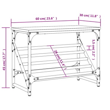 vidaXL Παπουτσοθήκη Καφέ Δρυς 60x30x45cm Επεξεργασμένο Ξύλο