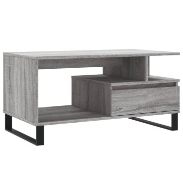 vidaXL Τραπεζάκι Σαλονιού Γκρι Sonoma 90x49x45cmΕπεξεργασμένο Ξύλο 1 τεμ.