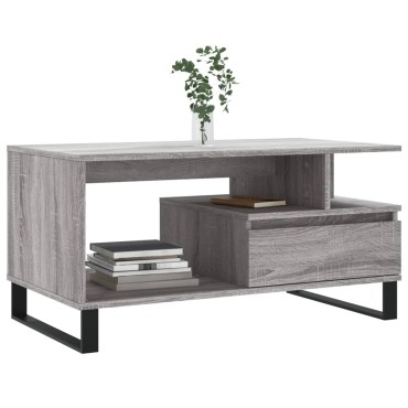 vidaXL Τραπεζάκι Σαλονιού Γκρι Sonoma 90x49x45cmΕπεξεργασμένο Ξύλο 1 τεμ.