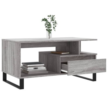 vidaXL Τραπεζάκι Σαλονιού Γκρι Sonoma 90x49x45cmΕπεξεργασμένο Ξύλο 1 τεμ.