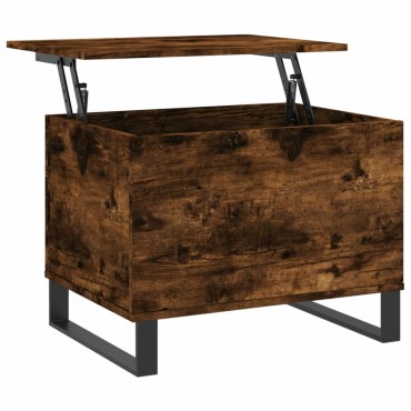 vidaXL Τραπεζάκι Σαλονιού Καπνιστή Δρυς 60x44,5x45cm Επεξ. Ξύλο 1 τεμ.