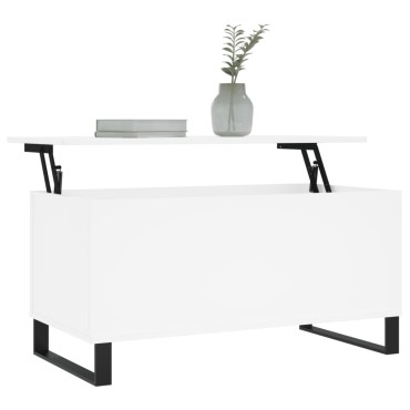 vidaXL Τραπεζάκι Σαλονιού Λευκό 90x44,5x45cm από Επεξεργασμένο Ξύλο 1 τεμ.