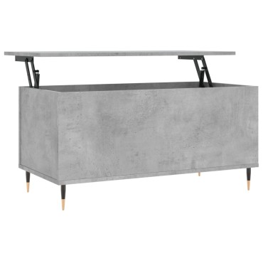 vidaXL Τραπεζάκι Σαλονιού Γκρι Σκυροδ. 90x44,5x45cm Επεξεργ. Ξύλο 1 τεμ.