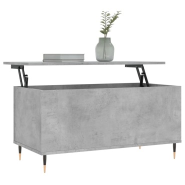 vidaXL Τραπεζάκι Σαλονιού Γκρι Σκυροδ. 90x44,5x45cm Επεξεργ. Ξύλο 1 τεμ.