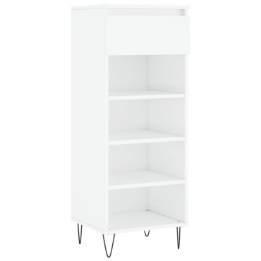 vidaXL Παπουτσοθήκη Γυαλιστερό Λευκό 40x36x105cm Επεξεργασμένο Ξύλο