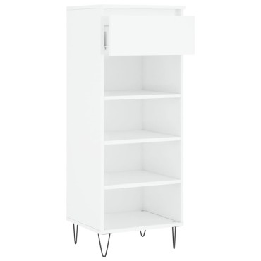 vidaXL Παπουτσοθήκη Γυαλιστερό Λευκό 40x36x105cm Επεξεργασμένο Ξύλο