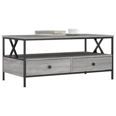 vidaXL Τραπεζάκι Σαλονιού Γκρι Sonoma 100x51x45cm Επεξεργ. Ξύλο 1 τεμ.