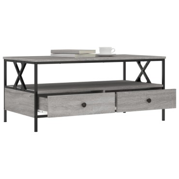 vidaXL Τραπεζάκι Σαλονιού Γκρι Sonoma 100x51x45cm Επεξεργ. Ξύλο 1 τεμ.