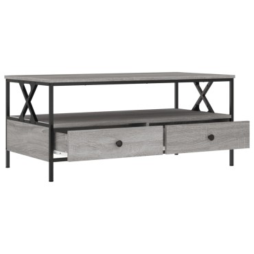 vidaXL Τραπεζάκι Σαλονιού Γκρι Sonoma 100x51x45cm Επεξεργ. Ξύλο 1 τεμ.