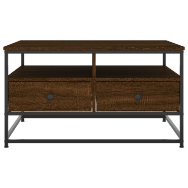 vidaXL Τραπεζάκι Σαλονιού Καφέ Δρυς 80x80x45cm από Επεξεργ. Ξύλο 1 τεμ.