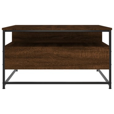 vidaXL Τραπεζάκι Σαλονιού Καφέ Δρυς 80x80x45cm από Επεξεργ. Ξύλο 1 τεμ.