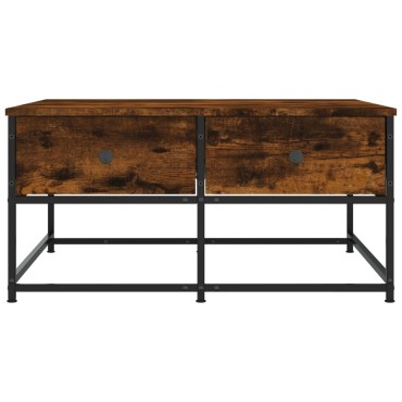 vidaXL Τραπεζάκι Σαλονιού Καπνιστή Δρυς 80x80x40cm Επεξεργασμ. Ξύλο 1 τεμ.