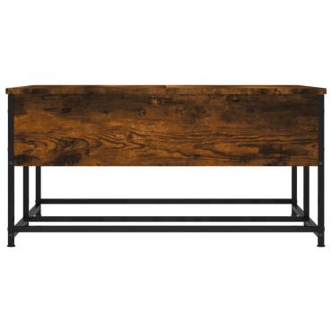 vidaXL Τραπεζάκι Σαλονιού Καπνιστή Δρυς 80x80x40cm Επεξεργασμ. Ξύλο 1 τεμ.