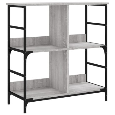 vidaXL Βιβλιοθήκη Γκρι Sonoma 78,5x33x82cm Επεξεργασμένο Ξύλο 1 τεμ.