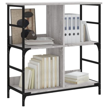 vidaXL Βιβλιοθήκη Γκρι Sonoma 78,5x33x82cm Επεξεργασμένο Ξύλο 1 τεμ.