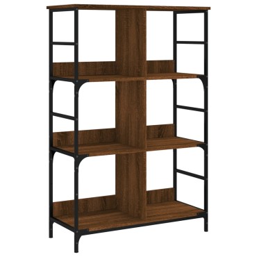vidaXL Βιβλιοθήκη Καφέ Δρυς 78,5x33x117,5cm Επεξεργασμένο Ξύλο 1 τεμ.