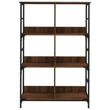 vidaXL Βιβλιοθήκη Καφέ Δρυς 78,5x33x117,5cm Επεξεργασμένο Ξύλο 1 τεμ.